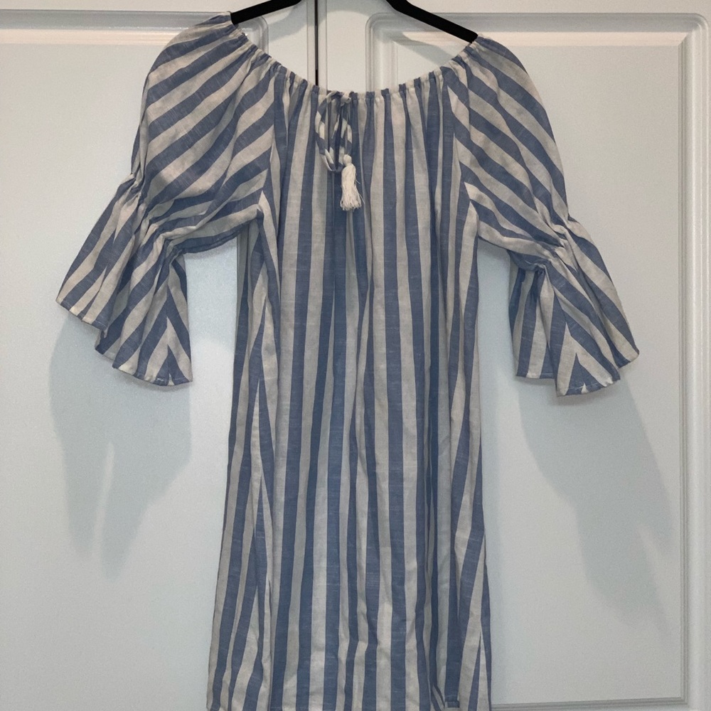 Off The Shoulder Striped Summer Dress